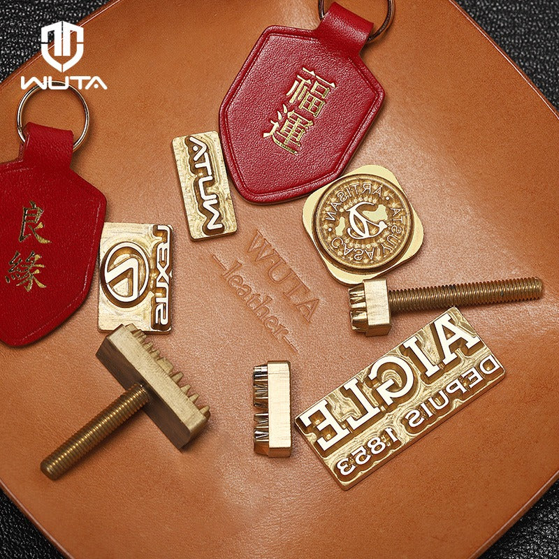 Customized Leather Brass Stamp Custom Logo Copper Mold Leather Wood Carving  Brand Printing Stamp Bread Cake Stamp W/ Brass Screw – WUTA LEATHER